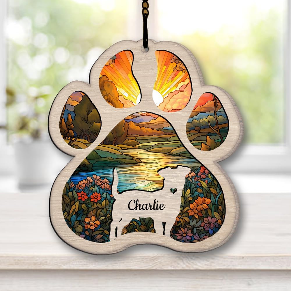 Personalized Maltese Suncatcher Dog Memorial Gifts, Custom Maltese Ornament Christmas Tree, Pet Remembrance Gift, Loss of Dog Sympathy Gift, Pets Memorial Ornament, Pet Loss Suncatcher