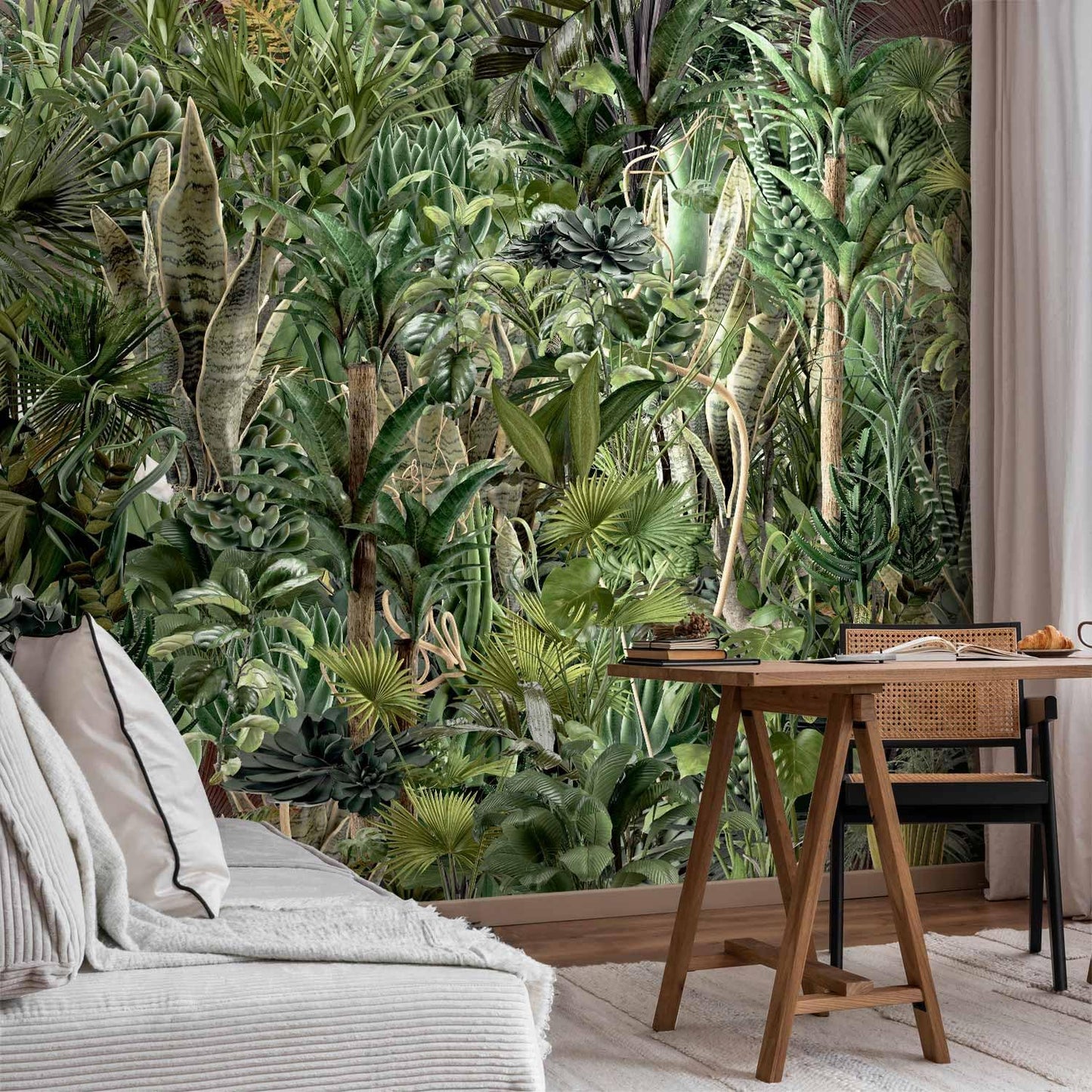 artgeist Premium Wall Mural Leaves 138x101 in - Non-Woven Wallpaper Fleece Wall Decor Photo Print Picture Image Design Plants Abstract Nature Botanical b-C-0858-a-a