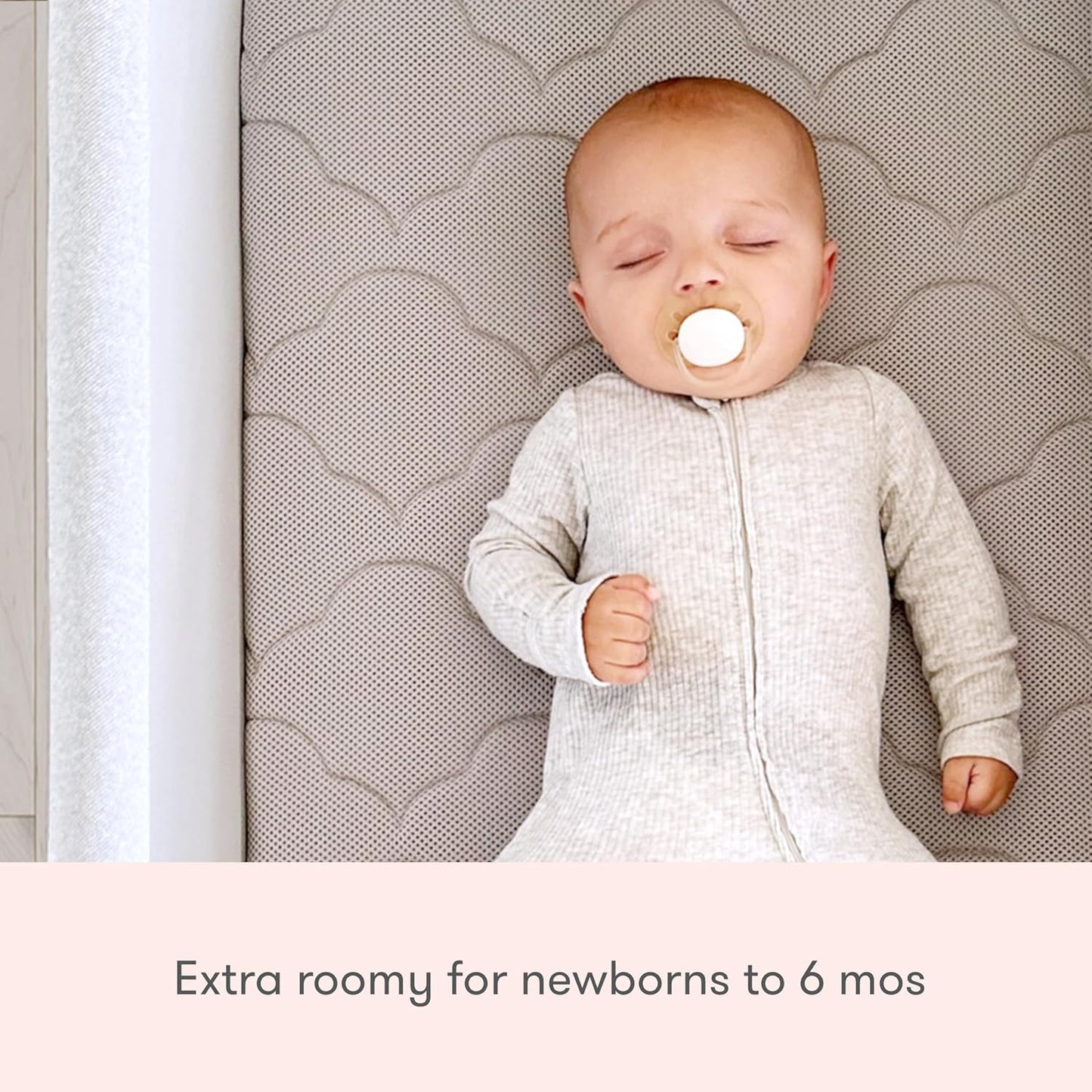 Newton Baby Essential Bassinet – Ultra-Breathable, Completely Washable, More Airflow for Safer, Cooler Sleep, Non-Toxic, Bedside Sleeper, Storage Shelf