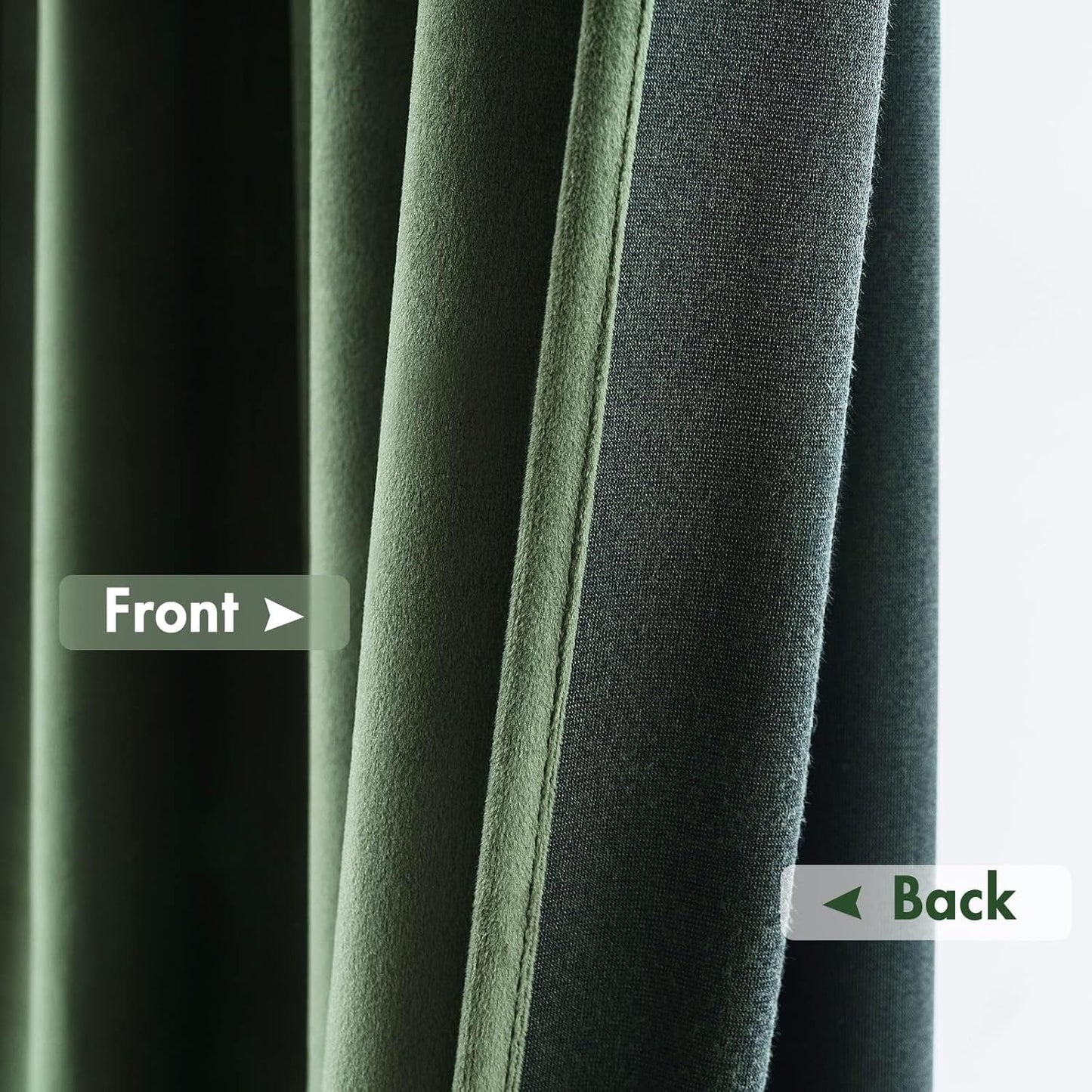 MIULEE Olive Green Velvet Curtains 84 Inches Long, Extra Wide Blackout Drapes for Bedroom Living Room Sliding Door, Thermal Insulated Window Panels, Rod Pocket, Set of 2 W72 x L84