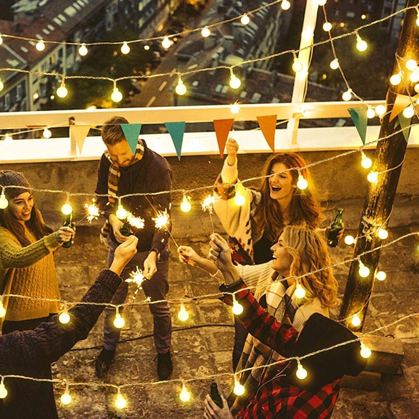 Globe String Lights Plug in 116 Ft. 200 LED 8 Modes with Remote,Waterproof Fairy String Lights for Indoor Outdoor Bedroom Party Wedding Garden Christmas Tree Decor,Warm White