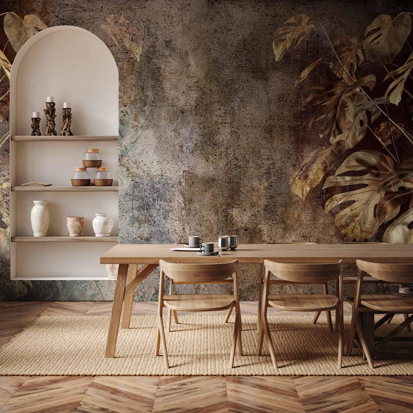 artgeist Wall Mural Monstera 177x124 in - XXL Non-Woven Wallpaper Fleece Wall Decor Photo Print Picture Image Design Nature Botanical Abstract Plants b-C-0859-a-a