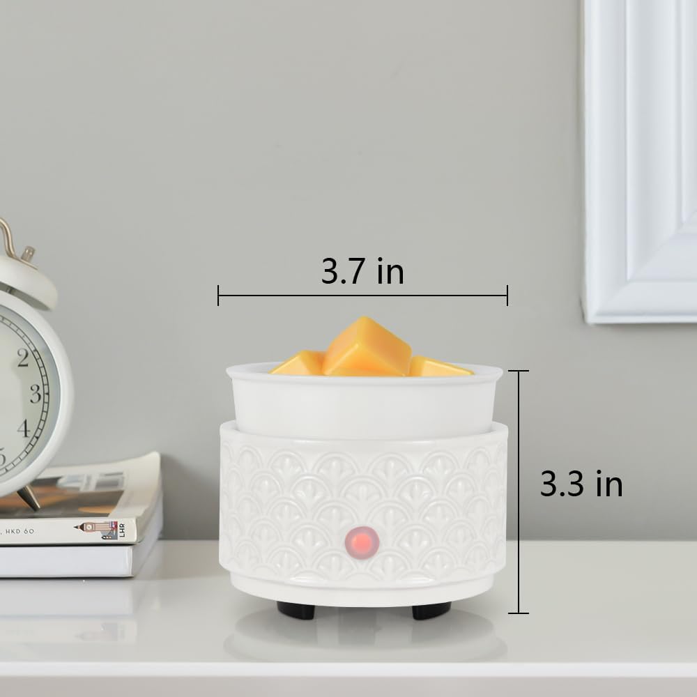 kobodon Ceramic Wax Melt Warmer - 3-in-1Electric Wax Warmer-Fragrance Candle Burner for Scented Wax Tarts and Essential Oils - Wax Melts as Gifts for Moms Grandma Women Girls（White）…