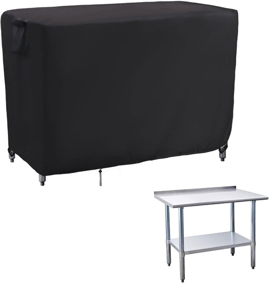Kingling Outdoor Prep Table Cover 48 Inch, Waterproof Stainless Steel Table Cover Metal Outdoor Table Covers Weather Protection for Patio Kitchen Prep/Work Tables - 48''L x 30''W x 35''H