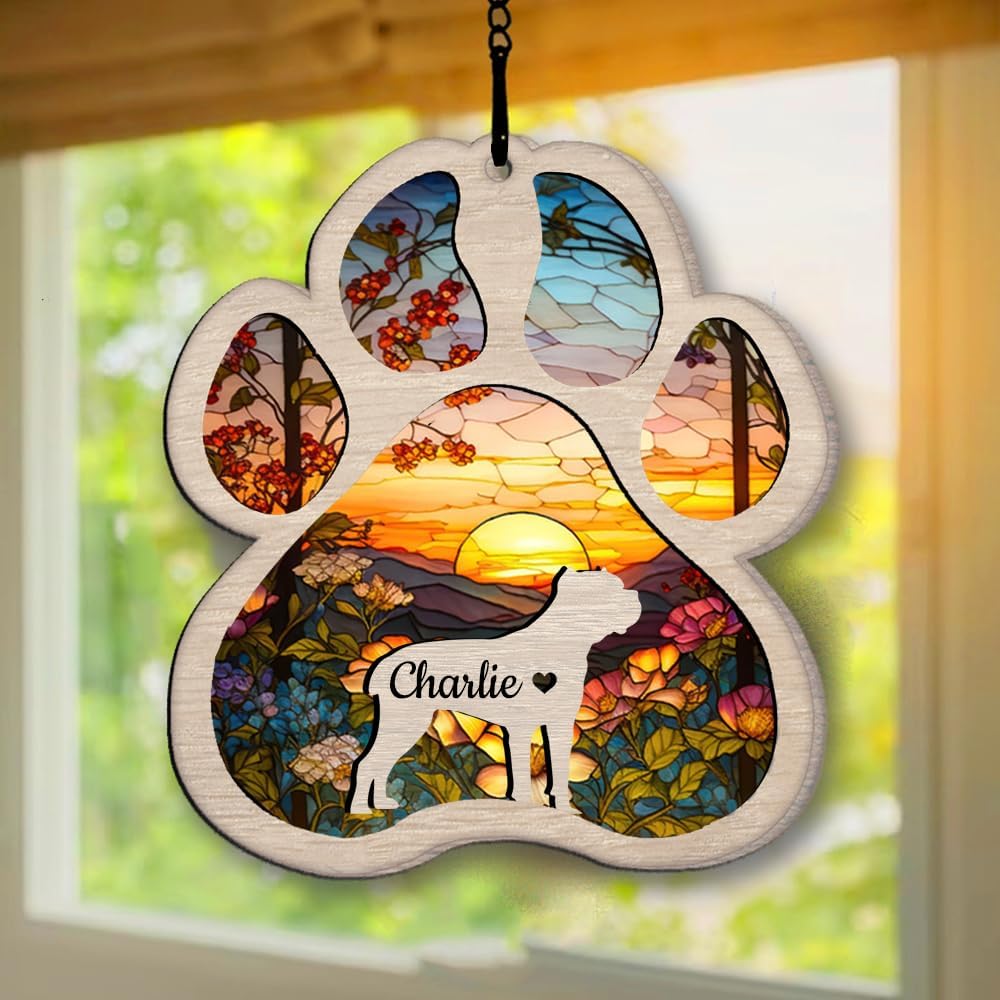 IZI POD Personalized Cane Corso Suncatcher Dog Memorial Gifts, Custom Cane Corso Ornament Christmas Tree, Pet Remembrance Gift, Loss of Dog Sympathy Gift, Pets Memorial Ornament, Pet Loss Suncatcher
