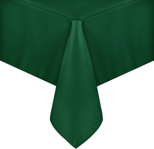 sancua Rectangle Tablecloth - 60 x 84 Inch - Stain and Wrinkle Resistant Washable Polyester Table Cloth, Decorative Fabric Table Cover for Dining Tables, Buffet Parties and Christmas, Hunter Green