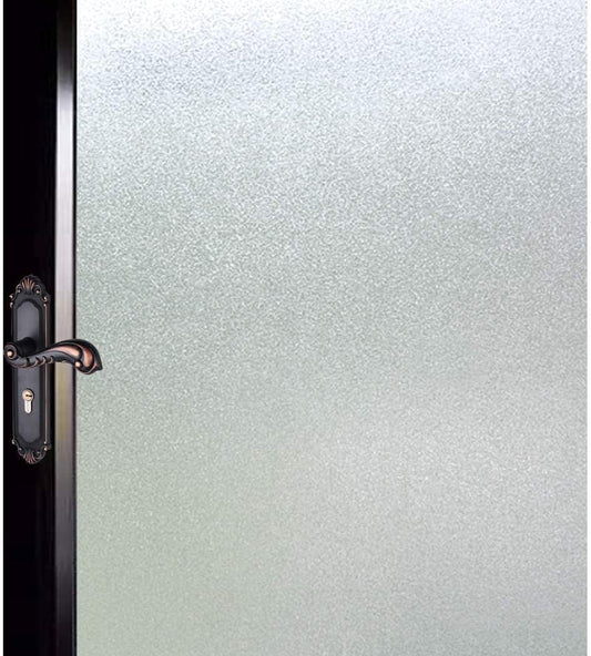 DUOFIRE Privacy Window Film Natural Frosted Glass Film Static Cling Glass Film No Glue Anti-UV Window Sticker Non Adhesive for Privacy Office Meeting Room Bathroom Living Room 45.2in. x 118in. S001