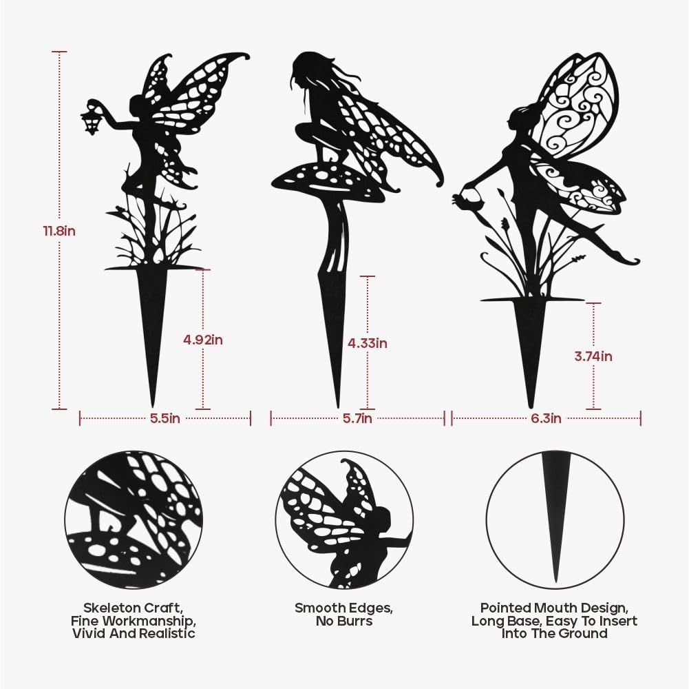 Decorative Garden Stakes, Fairy Garden Statues for Home and Garden (12)