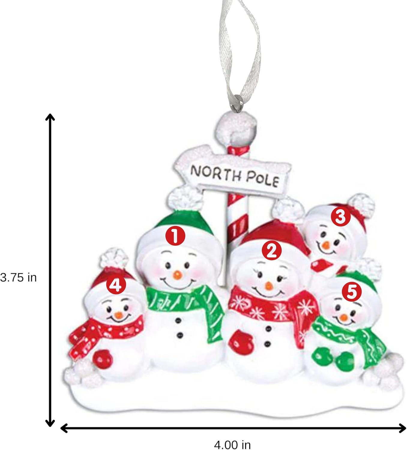 2025 Family Christmas Ornament – Personalized Ornament for Families – Custom Snowman Family Ornament – Holiday Tree Decoration Keepsake Gift (Snowman Family of 5)