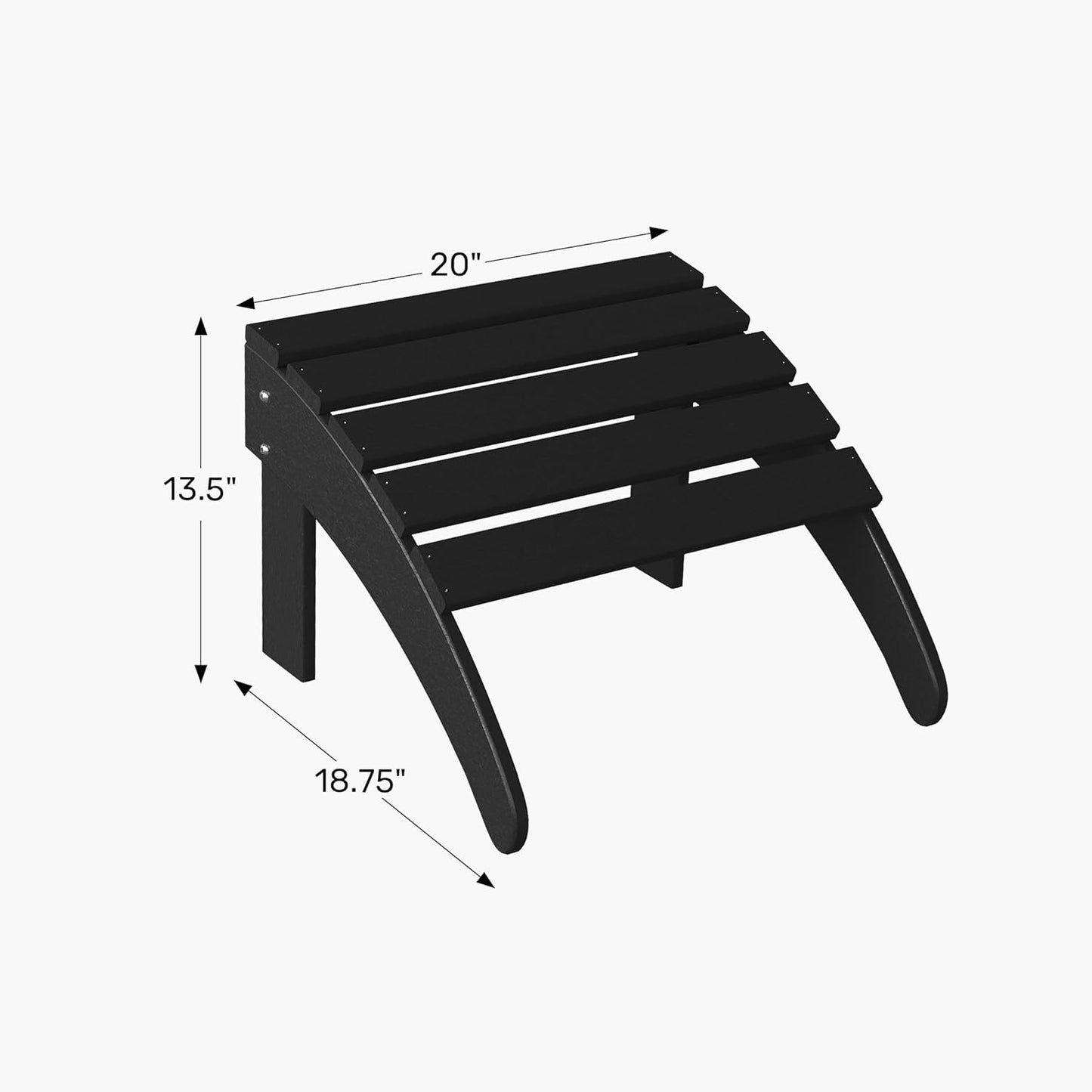 WestinTrends Outdoor Ottoman, Patio Adirondack Ottoman Foot Rest, All Weather Poly Lumber Folding Foot Stool for Adirondack Chair, Widely Used for Outside Porch Pool Lawn Backyard, Red