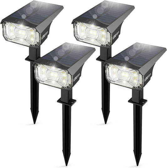 Solar Spot Lights Outdoor,IP65 Waterproof 40 LEDs Landscape Spotlights,USB & Solar Powered Wall Lights,3 Modes Outdoor Solar Garden Lights for Yard Porch 4 Pack