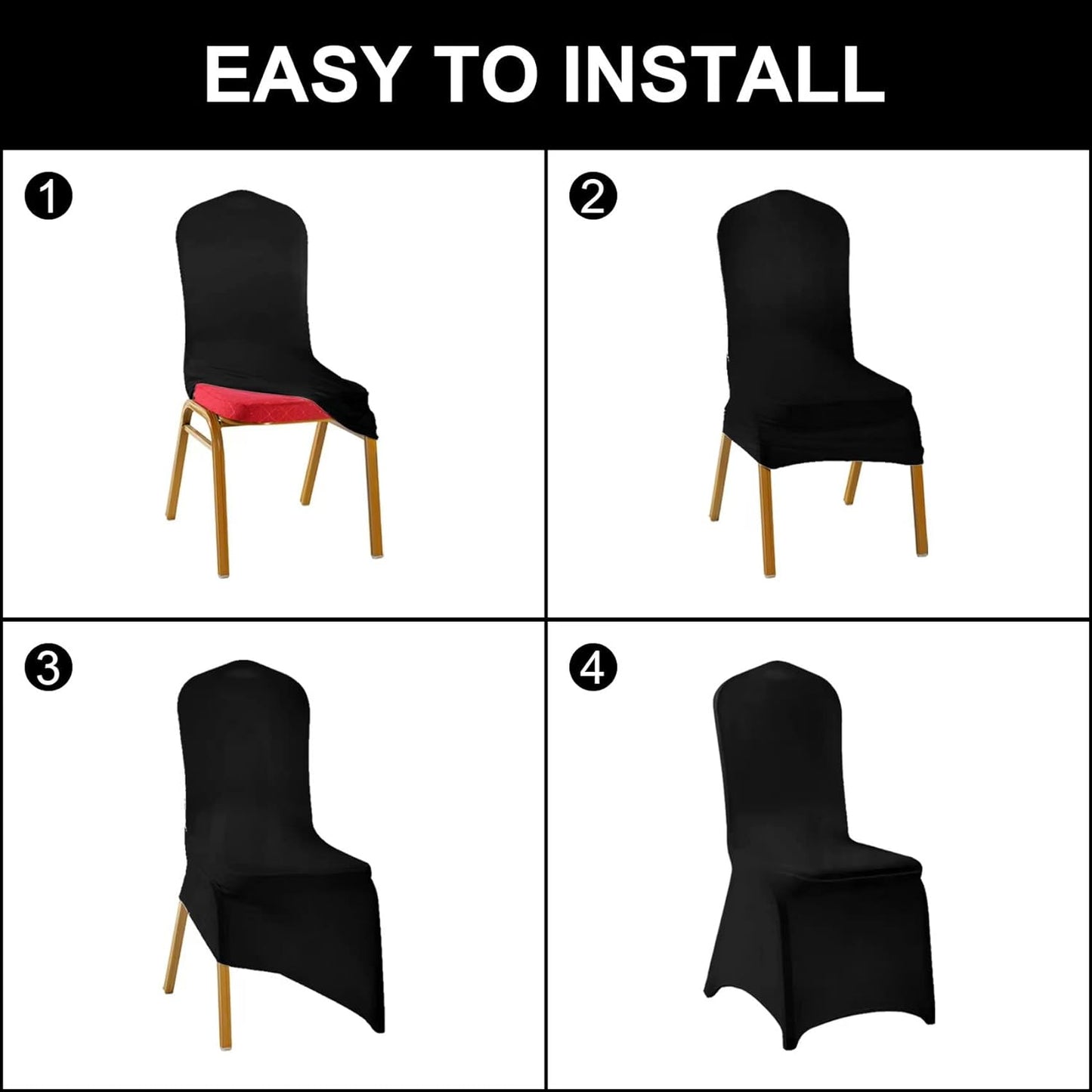 SUPERO Waterproof Spandex Chair Cover 12PCS, Stretch Dining Chair Covers, Polyester Outdoor Chair Covers, Protector Stretch Chair Cover for Party Universal, Banquet, Wedding Event, Hotel(Purple)