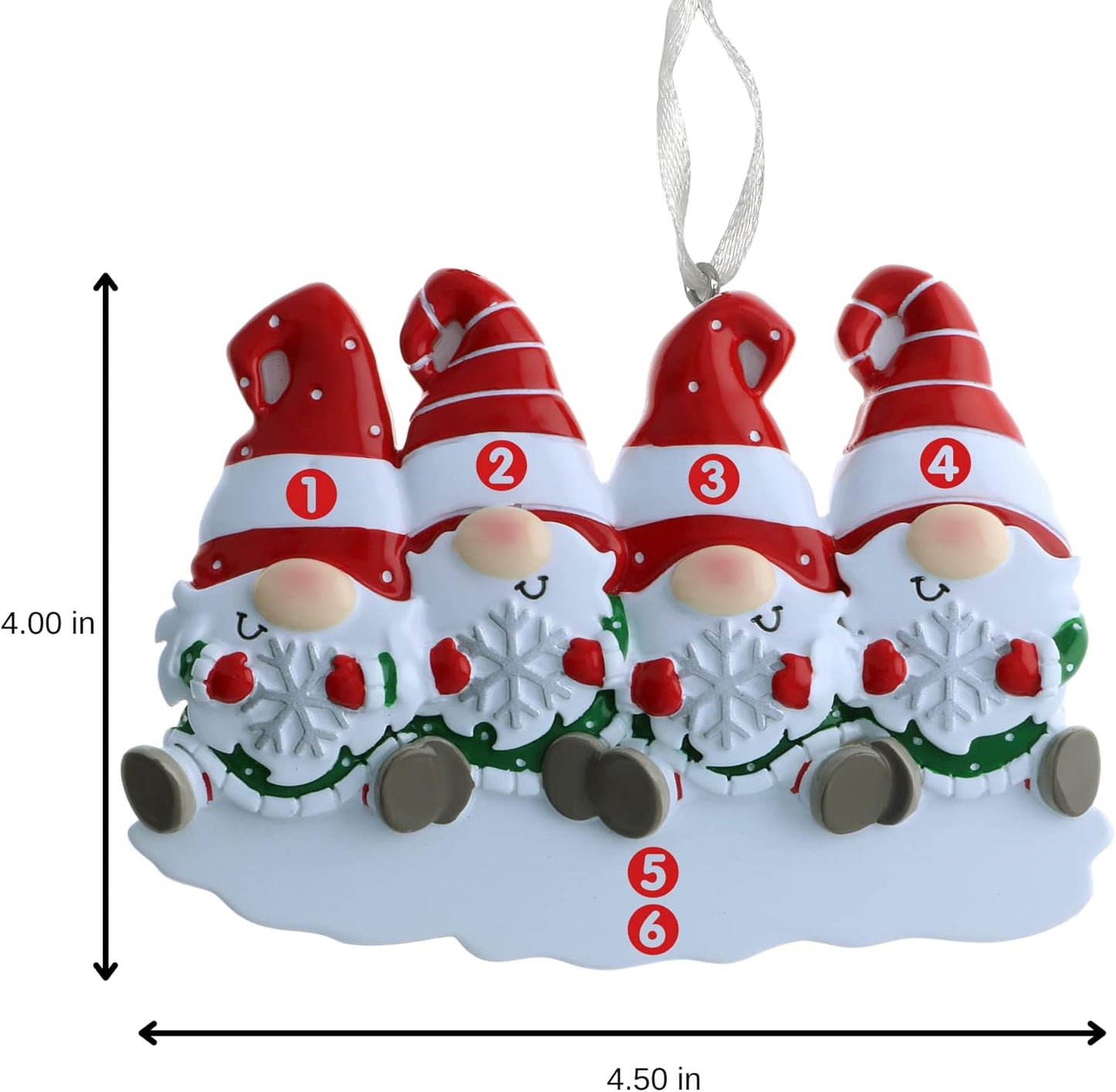 2025 Family Christmas Ornament – Personalized Ornament for Families – Custom Gnome Family Ornament – Holiday Tree Decoration Keepsake Gift (Family of 4)