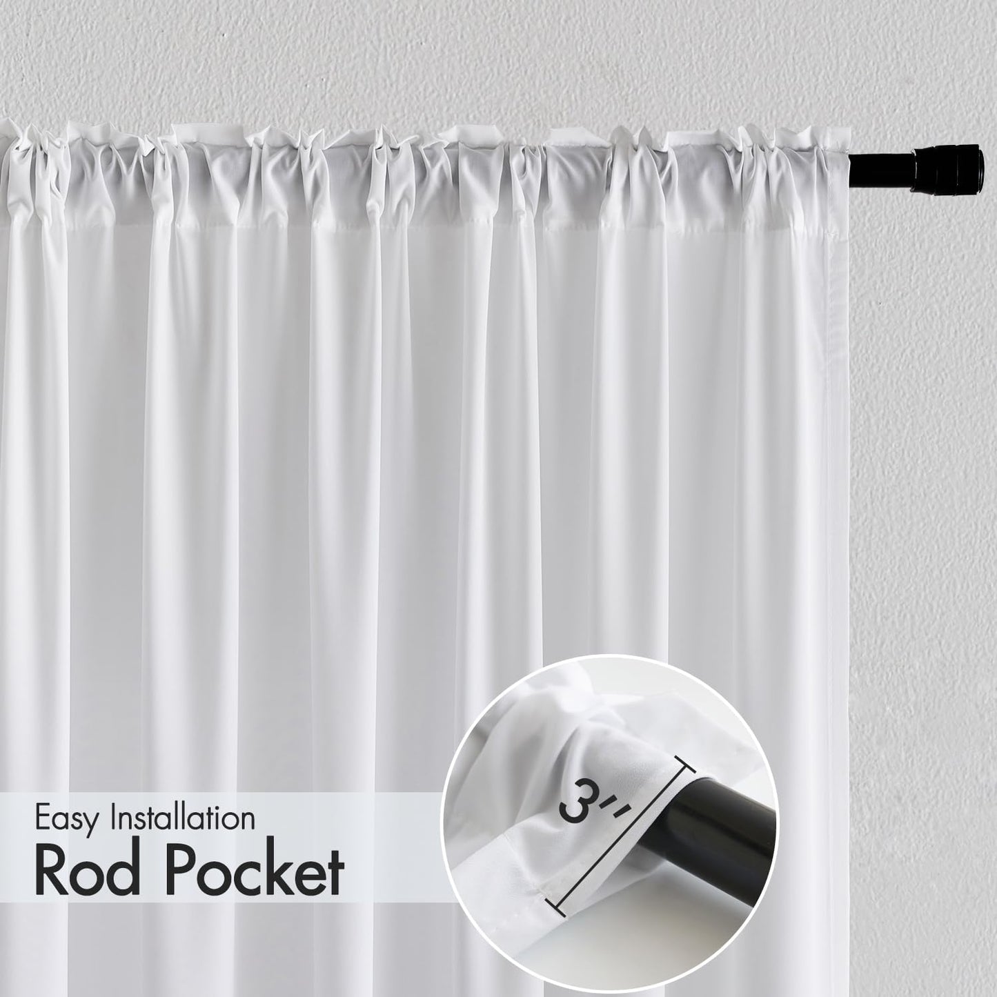 MIULEE White Privacy Sheer Curtains That Let Light in Non-See-Through Semi Sheer Curtains Light Filtering Window Curtain Drapes for Living Room Bedroom 42 X 92 Inches Long 2 Panels Set