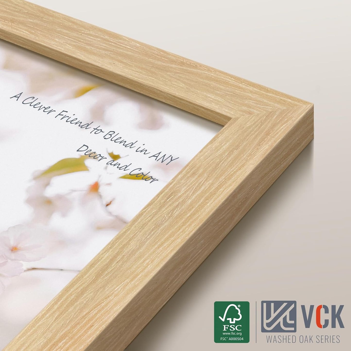 VCK 14x24 Oak Wood Frame for Picture, Natural Solid Wood Photo Frames 3 Pack, Wall Gallery Frame