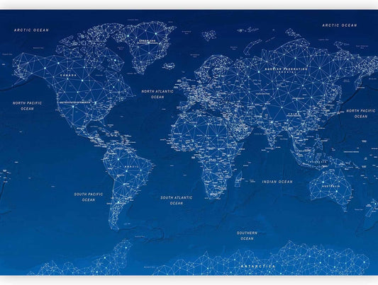 artgeist Wall Mural World Map 116x83 in - XXL Peel and Stick Self-Adhesive Wallpaper Removable Large Sticker Foil Wall Decor Print Picture Image Design Map of The World k-A-0125-a-a