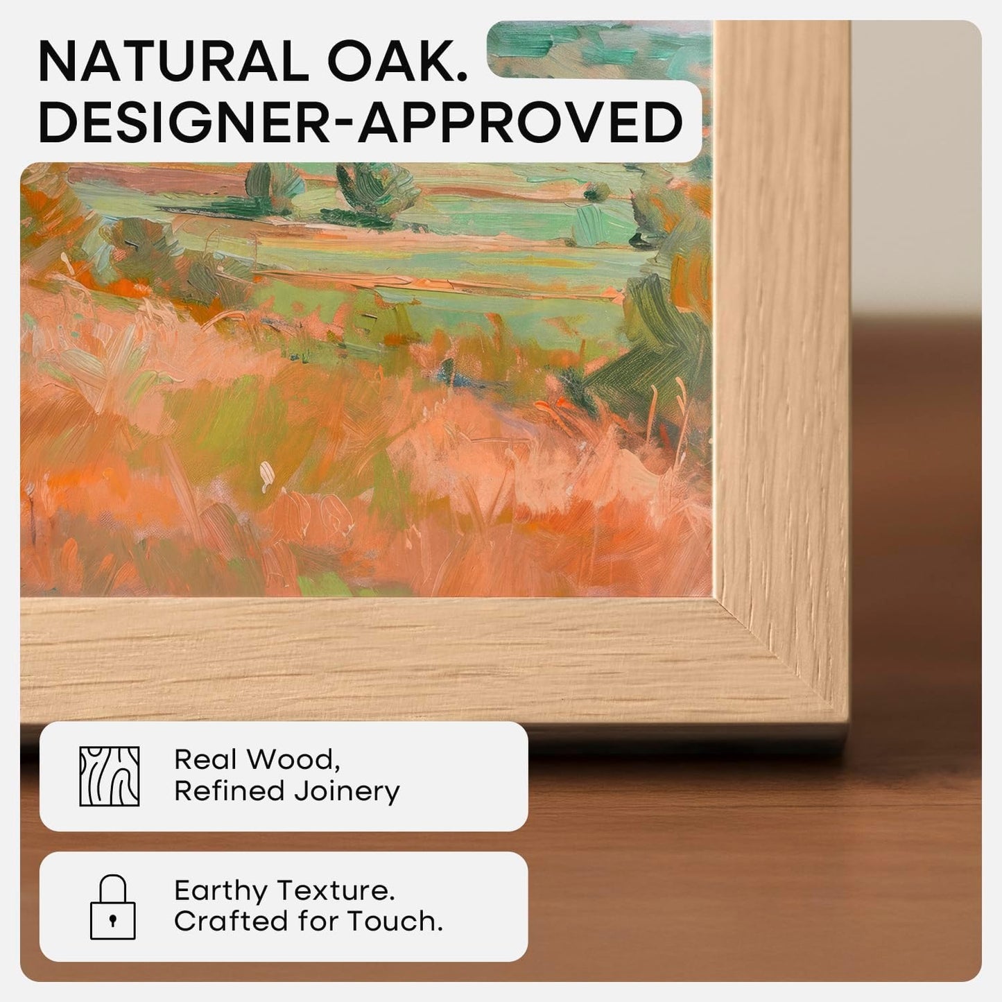 Homeforia 32x24 Poster Frame Wood, High End Natural Oak 24x32 Large Picture Frame with Mat 20x28, 24 x 32 Light Wooden Frame Matted to 20 by 28 Photo, 24by32 Frames, Tempered Glass, Wall Kit, Set of 1