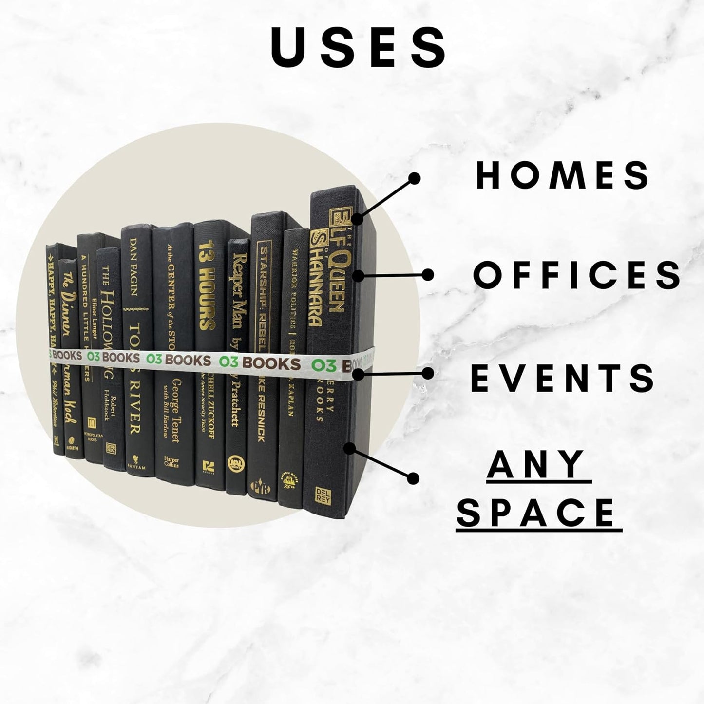 Curated Decorative Books Hardcover Décor Books for Home Décor, Choose Color, Interior Design, Office, Wedding Display, Instant Library, or Staging (Pink, One Foot)