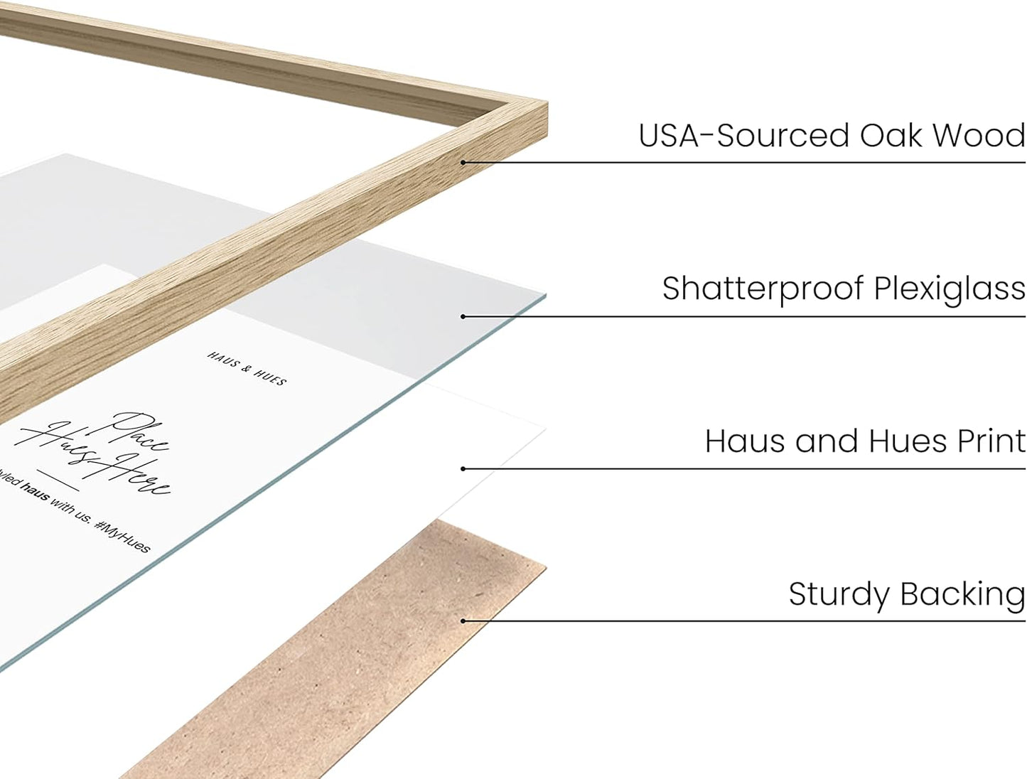 HAUS AND HUES 9x12 Picture Frame Set of 9-9 X 12 Frame Wooden Picture Frames for Crafts, 9x12 Frame Wood Picture Frames, 9 X 12 Picture Frame Natural Wood Frames,12x9 Picture Frame Wood