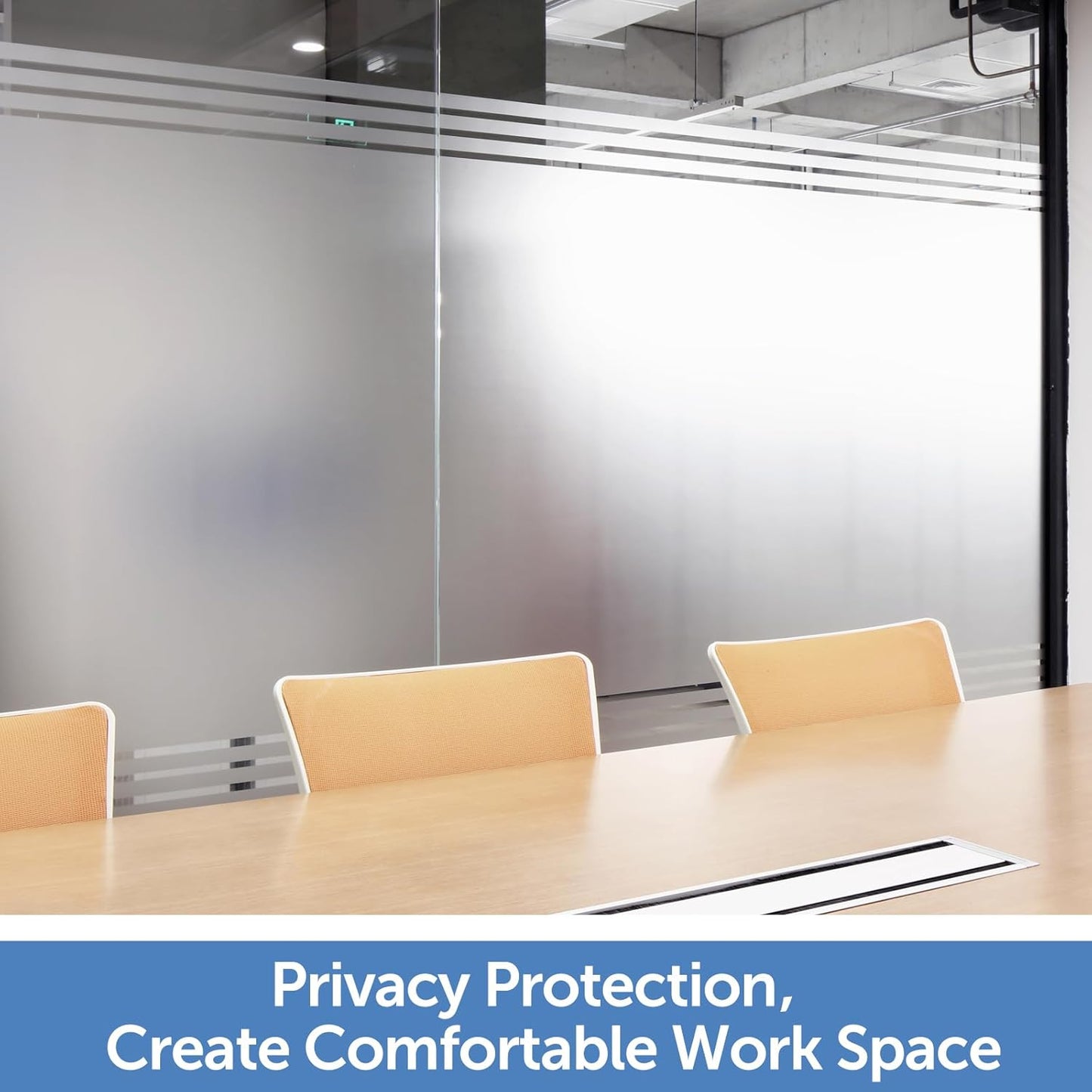 HIDBEA Frosted Window Privacy Film - Non Adhesive Static Cling Glass Stickers Sun UV Blocking Heat Control Door Covering Decals for Home Office, 11.8 x 78.7 Inch