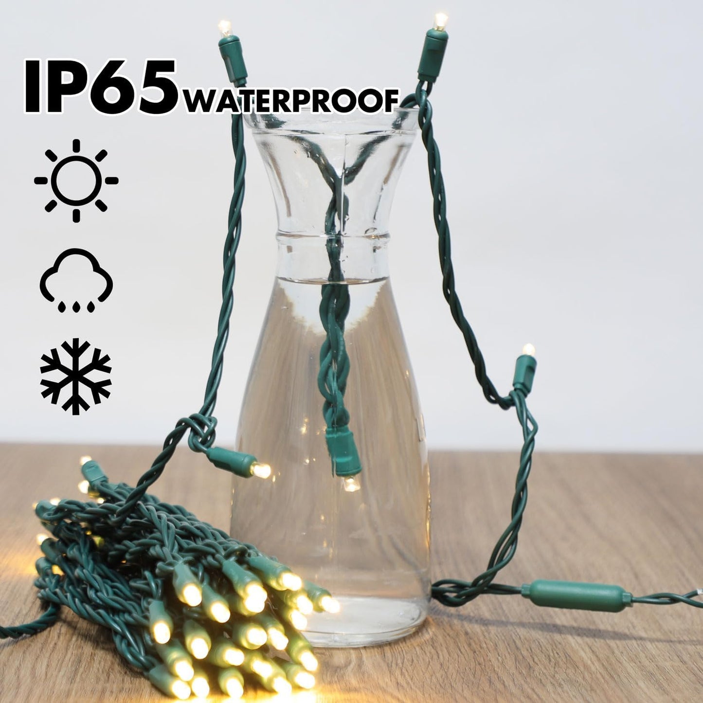 600LED (12pk of 50L) String Lights,Twinkle, LED Christmas Lights, 6" SPACING,Green Wire,Warm White