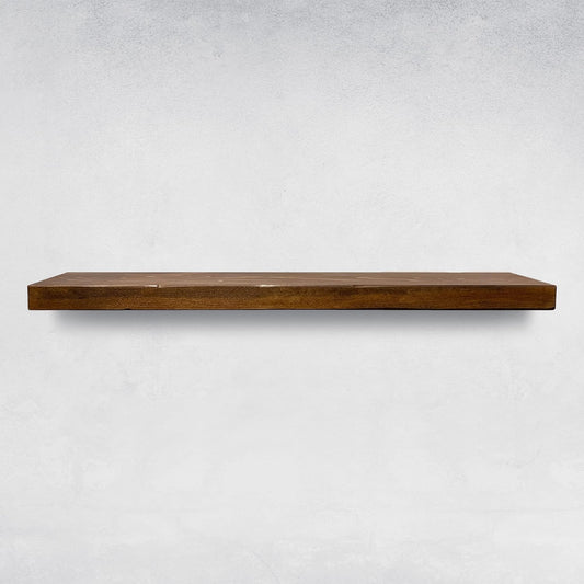 URBANDI, Rustic Floating Shelves, Set of 2, Hidden Bracket, Solid Wood, Heavy Duty, Wall Mounted Shelves, (Provincial, 12Wx10D)