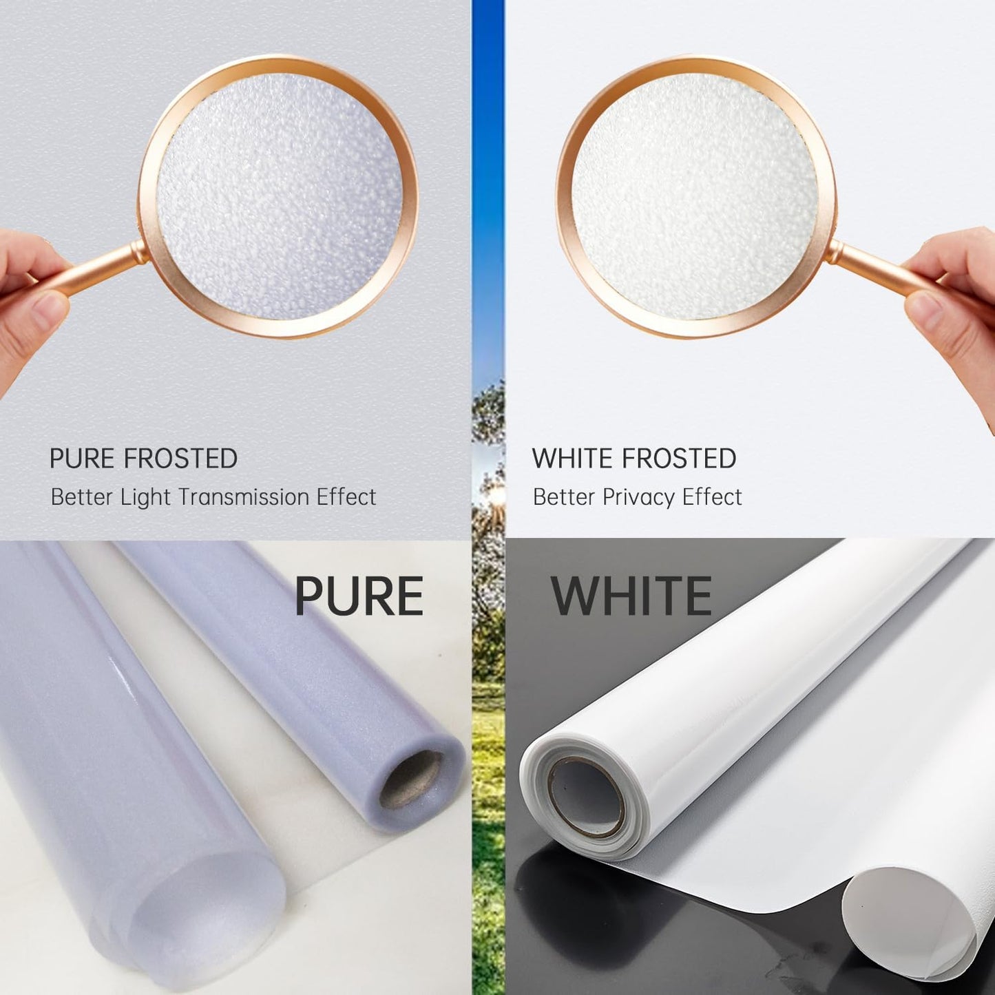 Frosted Glass Window Privacy Film Decorative, Bathroom Privacy Film for Glass Windows Cover, Static Cling, Removable, Reusable, Anti-UV, Anti-Glare, Heat Blocking,Gray,45.2X78.7Inch