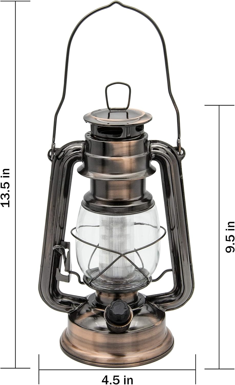 YAKii LED Vintage Lantern Metal Hanging Hurricane 12 LED Dimmer Switch Warm White Battery Operated Lantern Power Outage Indoor Camping Lighting Outdoor Brooklyn Decoration(Copper Pack of 8)