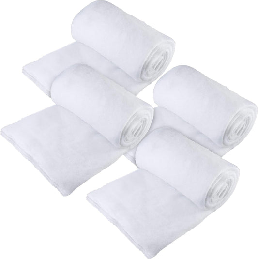 stargo 4 Pack Fake Snow Blanket Roll for Christmas Village Displays, Christmas Tree Deocration - Thick White Soft Fluffy Faux Snow Backdrop Artificial Snow Blanket Cover (Each Roll 2.6 x 7.8ft)