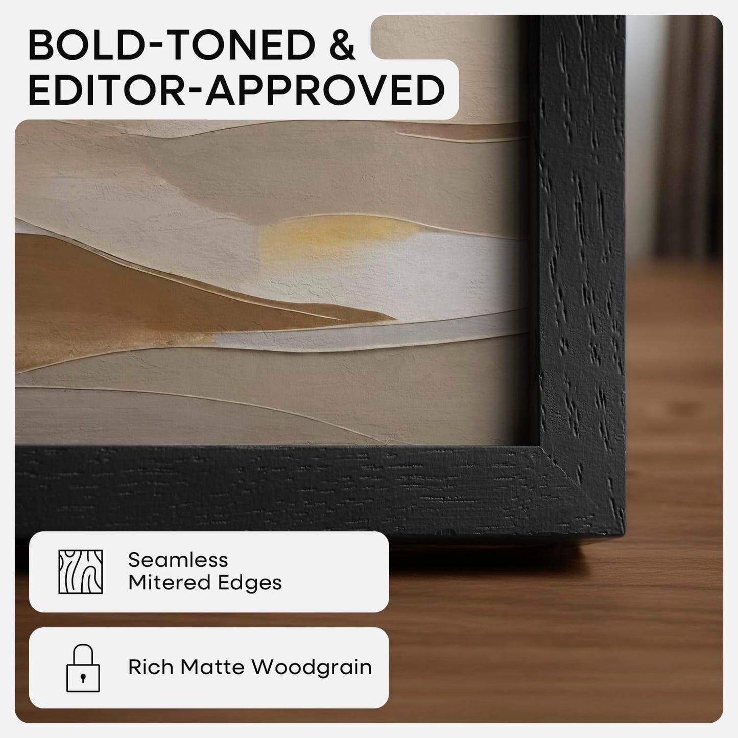 Homeforia Black Wood Frame 20x24, High End Oak 20x24 Wooden Picture Frames with Mat 16x20 Photo, 20 x 24 Poster Frame Matted to 16 by 20 Print, 24x20 Hanging Frames, Tempered Glass, Wall Kit, Set of 1