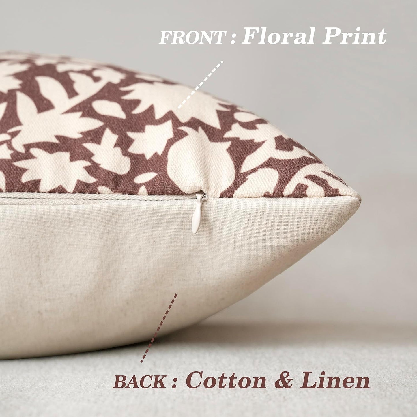 Foindtower Set of 2 Decorative Neutral Floral Throw Pillow Covers Accent Farmhouse Cushion Covers Boho Lumbar Pillowcase for Couch Sofa Bedroom Living Room Home Decor Outdoor,12×20 Inch,Wine Red