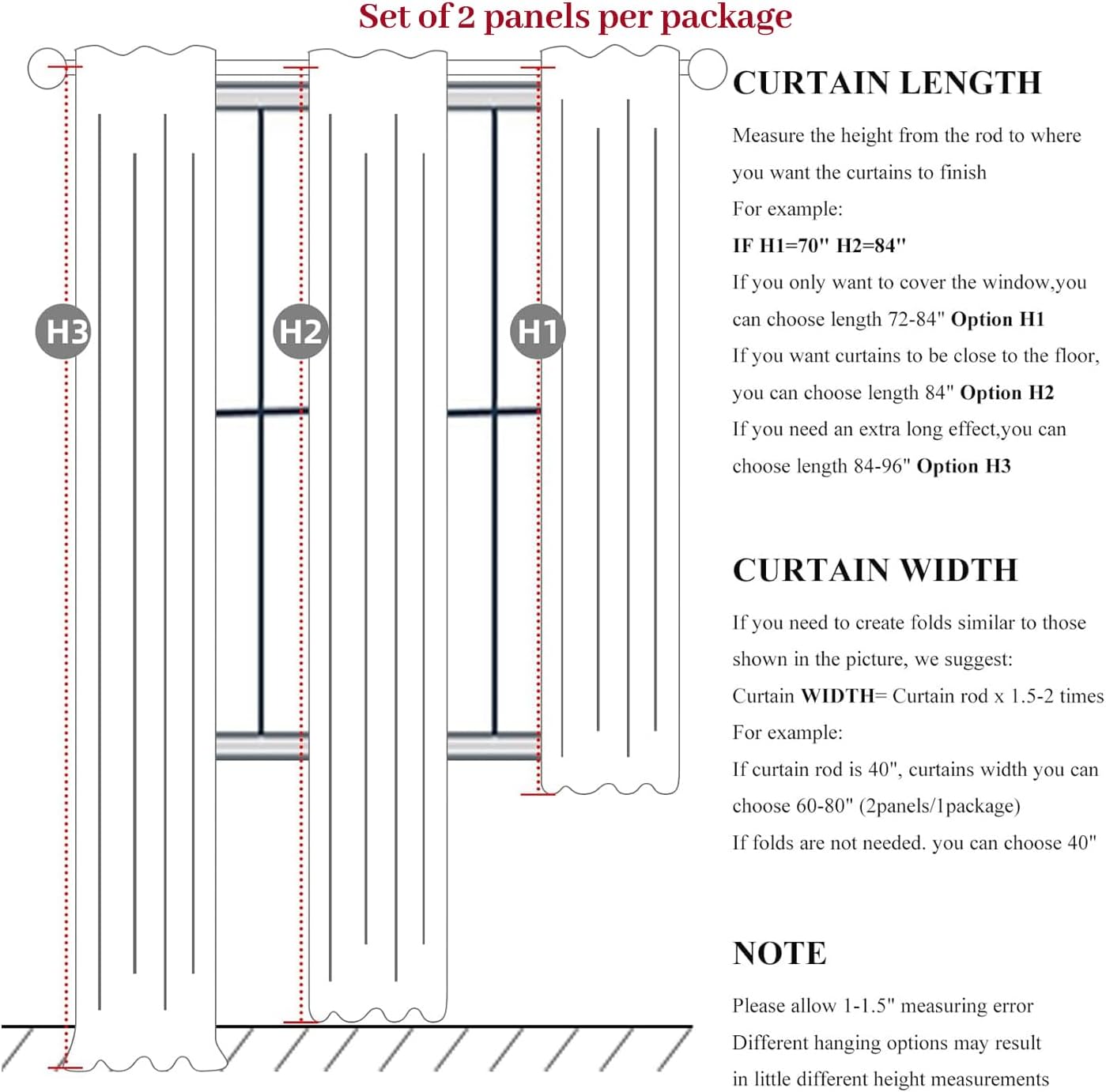 Gray Pinch Pleated 96 Inch Curtains 2 Panel Set for Living Room, Neutral Heavy Linen Blackout Window Drapes Insulated Privacy with Hooks Rings 8 FT Length Sliding Glass Door Viral Burg(40"Wx96"L Grey)