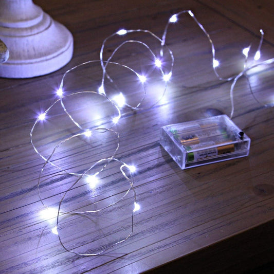 Led Fairy Lights Battery Operated, 4 Packs Mini Battery Powered Copper Wire Starry Fairy Lights for Bedroom, Christmas, Parties, Wedding, Centerpiece, Decoration (5m/16ft Cool White)