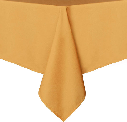 sancua Rectangle Tablecloth - 60 x 84 Inch - Stain and Wrinkle Resistant Washable Polyester Table Cloth, Decorative Fabric Table Cover for Dining Tables, Buffet Parties and Camping, Gold