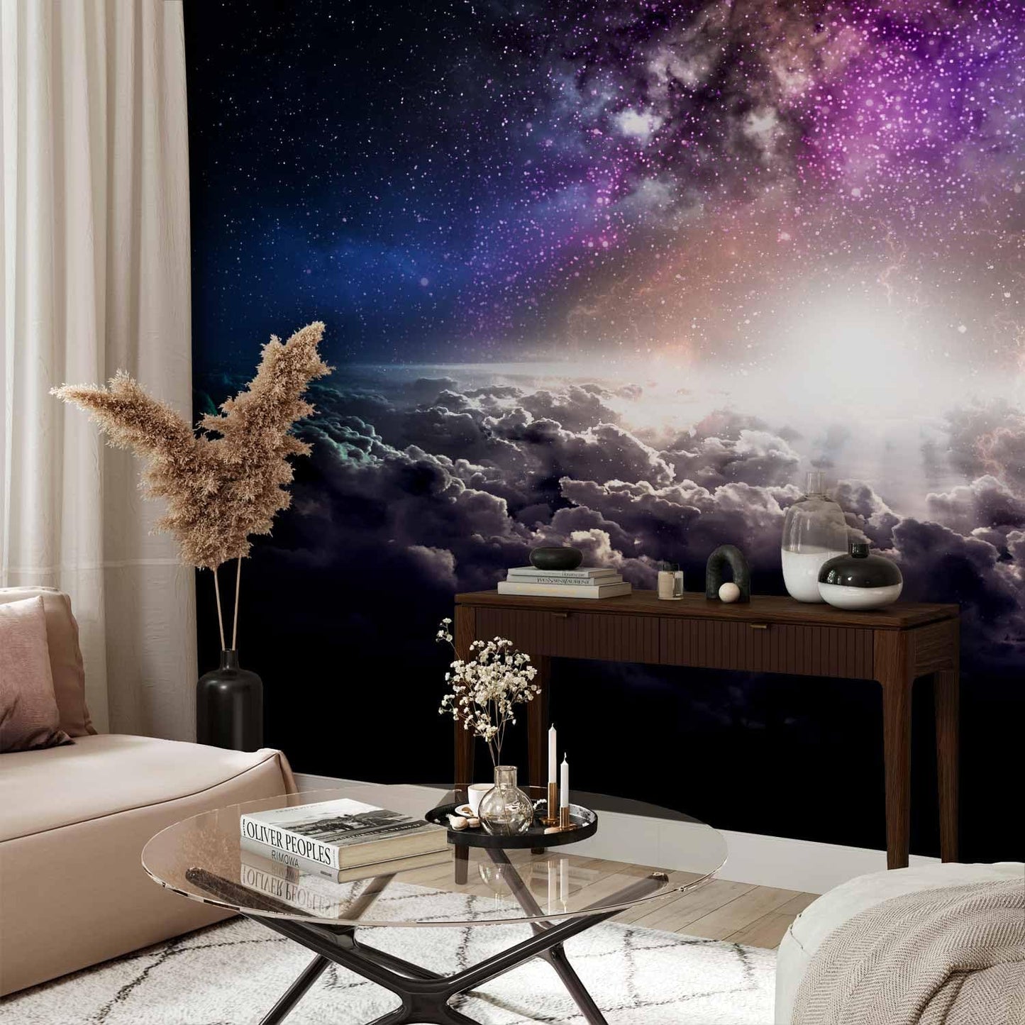 artgeist Wall Mural Galaxy 118x83 in - Non-Woven Wallpaper Fleece Wall Decor Photo Print Picture Image Design Home Mural Cosmos Sky Star Cloud Purple i-A-10009-a-a