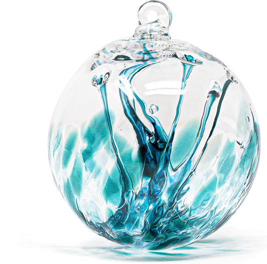 Luke Adams Handmade Glass Gazing Balls for Garden on Clearance – Hand Blown Glass Gazing Ball for Yard Décor – Decorative Garden Globe (Recycle Teal)