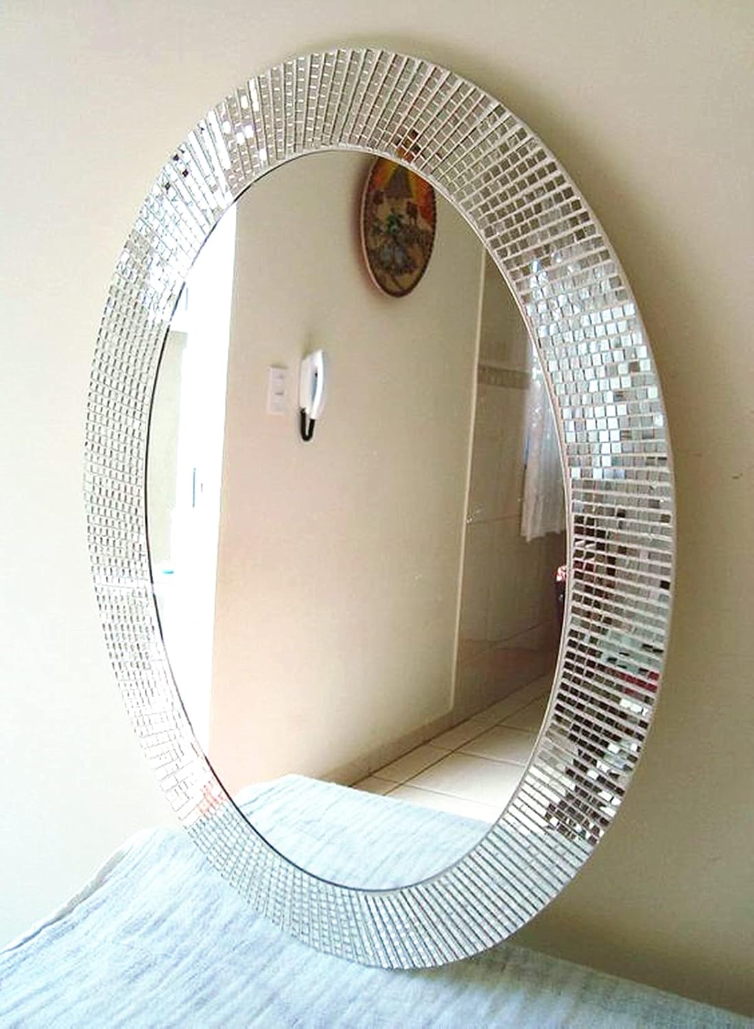 REDODECO Real Glass Silver Mirrors Mosaic Tiles Sticker for Craft Square Glass Tiles Self Adhesive,5mm by 5mm (Silver, 2400PCS)