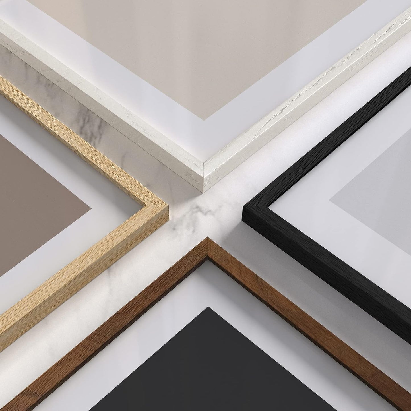 Haus and Hues 24x36 Natural Oak Wood Picture Frames Set of 15 - Premium Bulk Picture Frames 24x36 Bundle - Elegant Gallery Wall Frame Set for Posters, Art Display - Ideal for Wall Decor in Home &