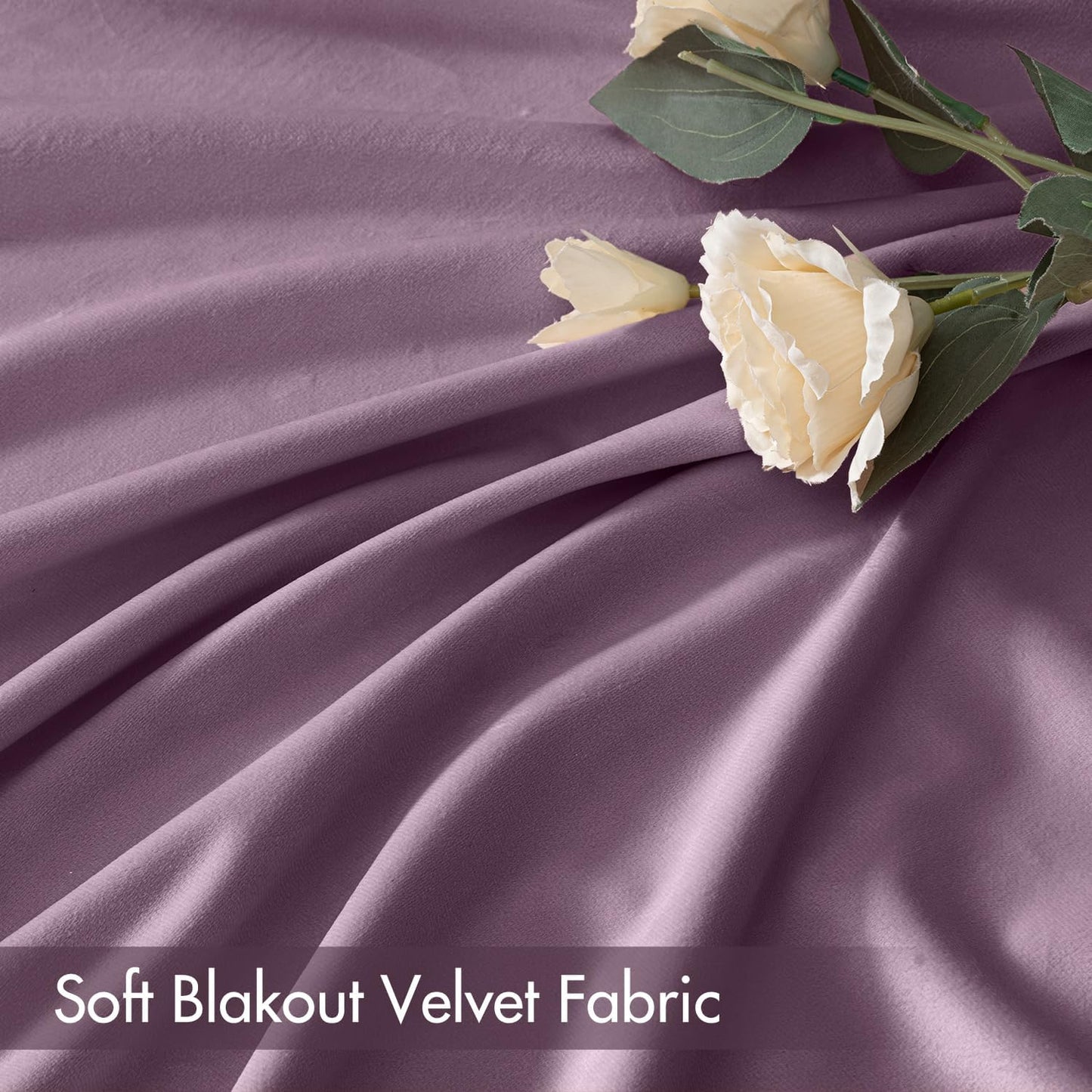 MIULEE Lavender Velvet Curtains Thermal Insulated Blackout Curtain Drapes for Bedroom Living Room Darkening 90 Inches Long Curtains Panels Rod Pocket Set of 2