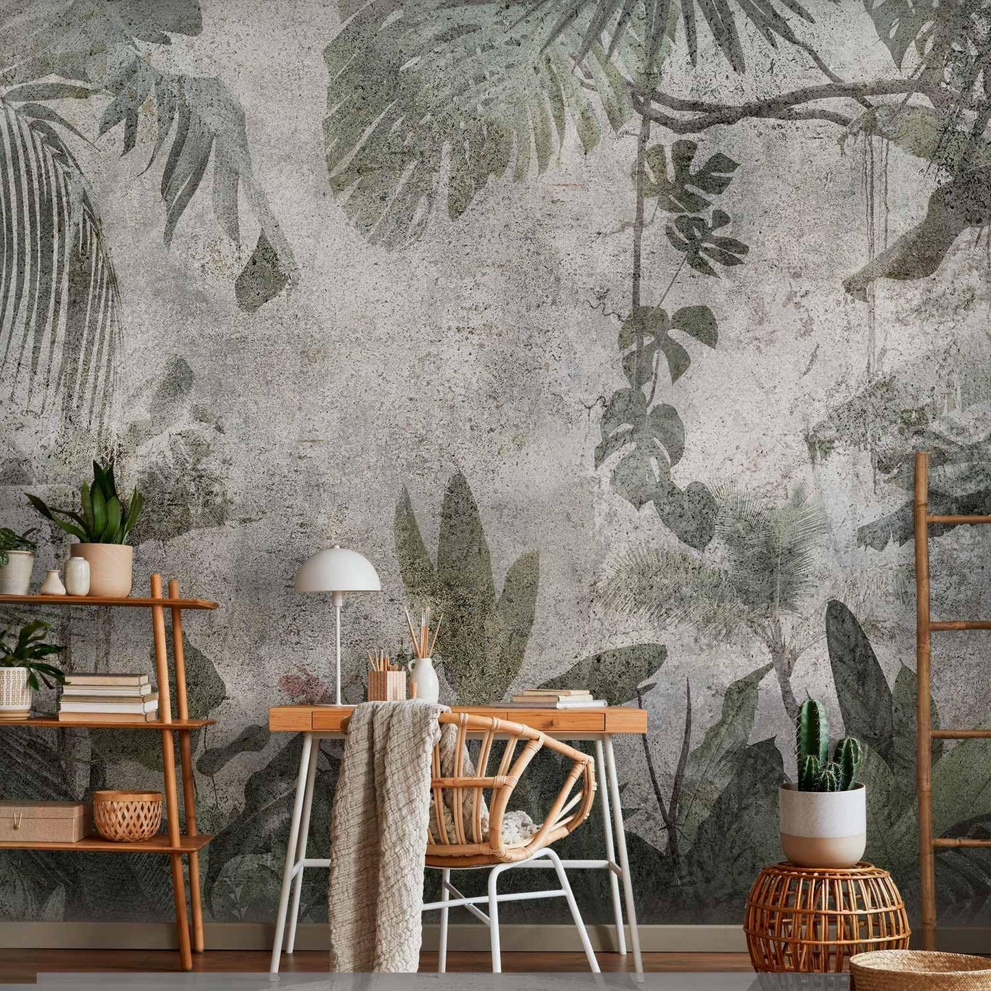 artgeist Premium Wall Mural Tropical Leaves 138x101 in - XXL Non-Woven Wallpaper Fleece Wall Decor Photo Print Picture Image Design Landscape Jungle Nature Monstera Palm Leaves b-C-0821-a-a