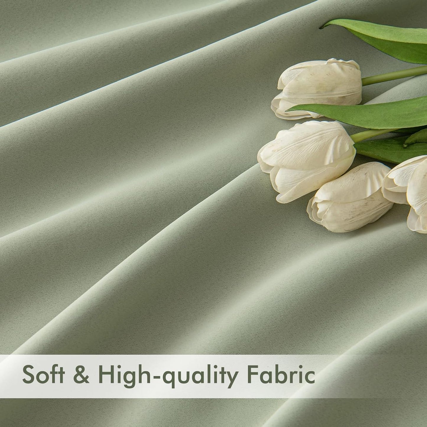 MIULEE Back Tab Sage Green Curtains 96 Inch Long 2 Panels Set for Living Room Bedroom, Rod Pocket/Pinch Pleated Light Blocking Thermal Insulated Room Darkening Floor to Ceiling Blackout Drapes