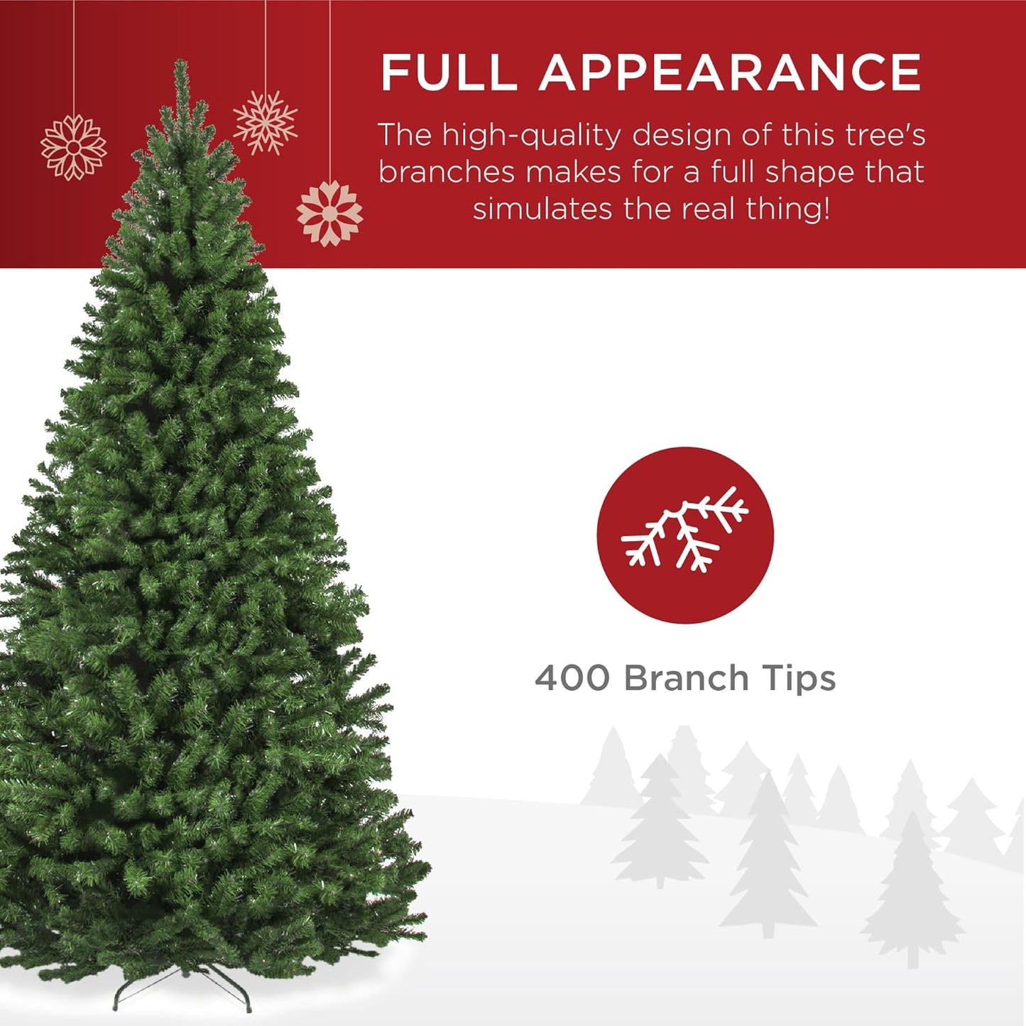 Best Choice Products Artificial Christmas Tree, 4.5ft Premium Unlit Realistic Spruce Holiday Décor w/Dense Branches, Easy Assembly, Metal Base