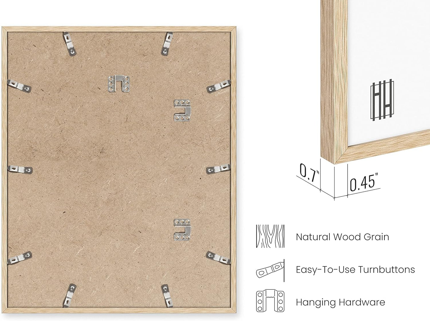 Haus and Hues 16"x20" Beige Oak Wood Picture Frame Set of 4 - 16x20 Wood Picture Frame, 16x20 Frames 4 Pack, 16x20 Poster Frame, 16x20 Frame Wood, 16 by 20 Picture Frames, Set of 4 Frames 16x20 Frame Only (Beige Oak)