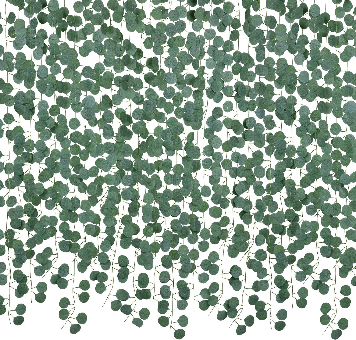 DearHouse 86 Feet 12 Strands Artificial Eucalyptus Leaf Plants Vine Hanging Eucalyptus Garland for Home Kitchen Office Wedding Wall Decor