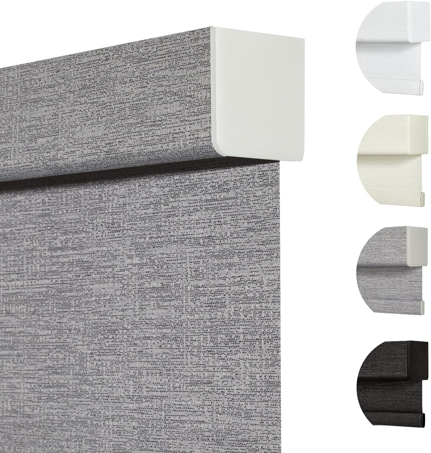 Persilux Blackout Roller Shades for Indoor Windows with Upgraded Cassette, Cordless Shades Window Blinds Pull Down for Doors, Easy to Install for Office/Living Room/Bedroom, Grey(91" W x 96" H)