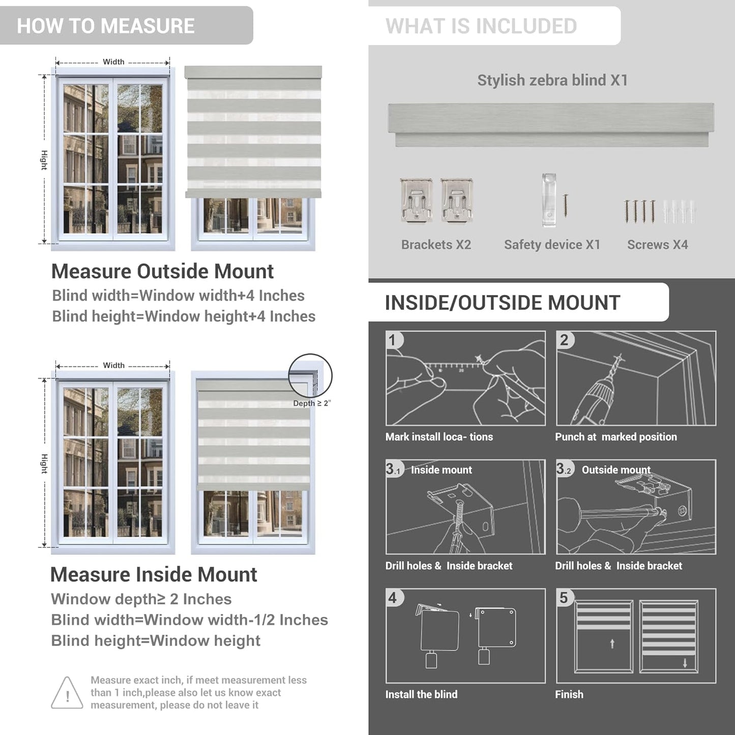 Cordless Zebra Blinds for Windows, Blackout Interior Blinds,Easy to Install,UV Protection,for Offices and Home,Custom Roller Shades, Mousse Light Bown,77" W x 64" H