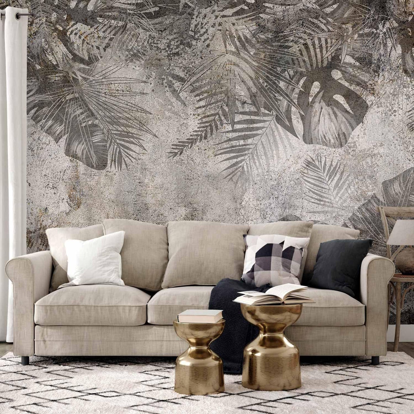 artgeist Wall Mural Tropical Leaves 193x138 in - XXL Peel and Stick Self-Adhesive Wallpaper Removable Large Sticker Foil Wall Decor Print Picture Image Design Palms Leaves Monstera b-C-0825-a-a