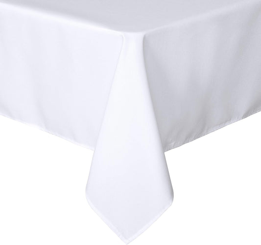 sancua Square Tablecloth - 70 x 70 Inch - Water Resistant Spill Proof Washable Polyester Table Cloth, Decorative Fabric Table Cover for Dining Tables, Buffet Parties and Camping, White