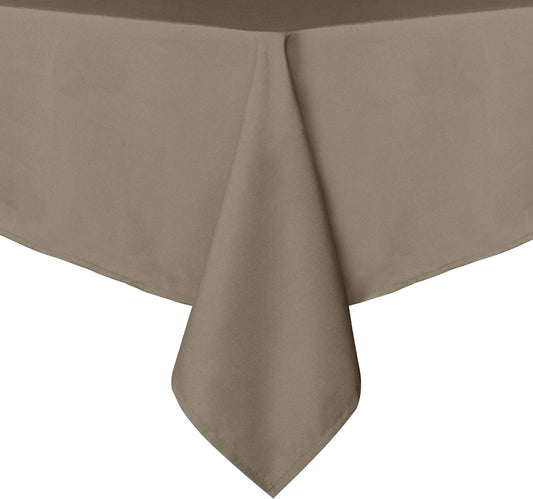 sancua Rectangle Tablecloth - 54 x 120 Inch - Stain and Wrinkle Resistant Washable Polyester Table Cloth, Decorative Fabric Table Cover for Dining Tables, Buffet Parties and Camping, Taupe