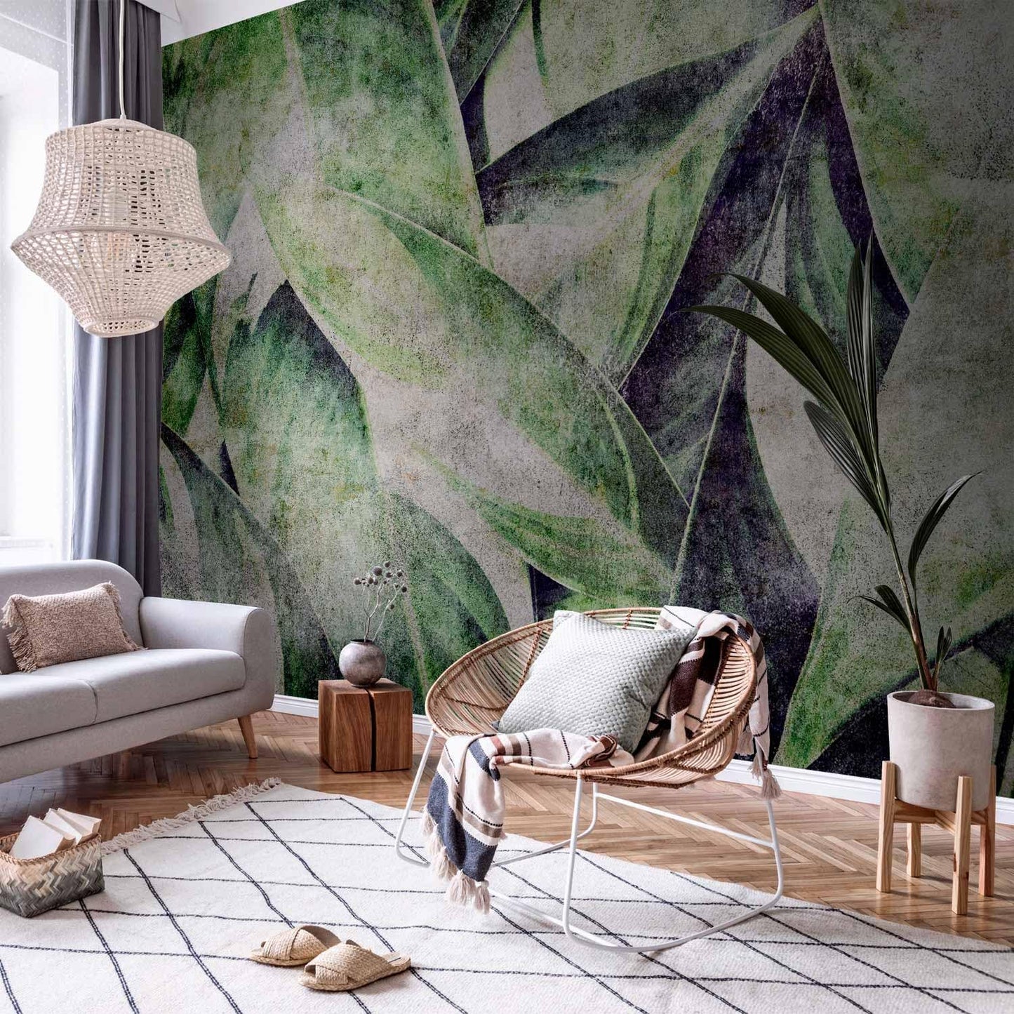 artgeist Wall Mural Tropical Leaves 79x55 in - XXL Non-Woven Wallpaper Fleece Wall Decor Photo Print Picture Image Design Jungle Nature Botanical b-C-0844-a-a
